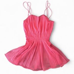 Vanity Fair Pink Pleated Spaghetti Strap Slip